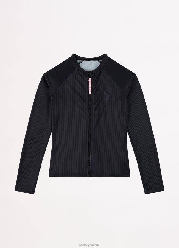 Seafolly Children Essential Girls L/S Rash Vest ZZ6BL797 Swimwear Black