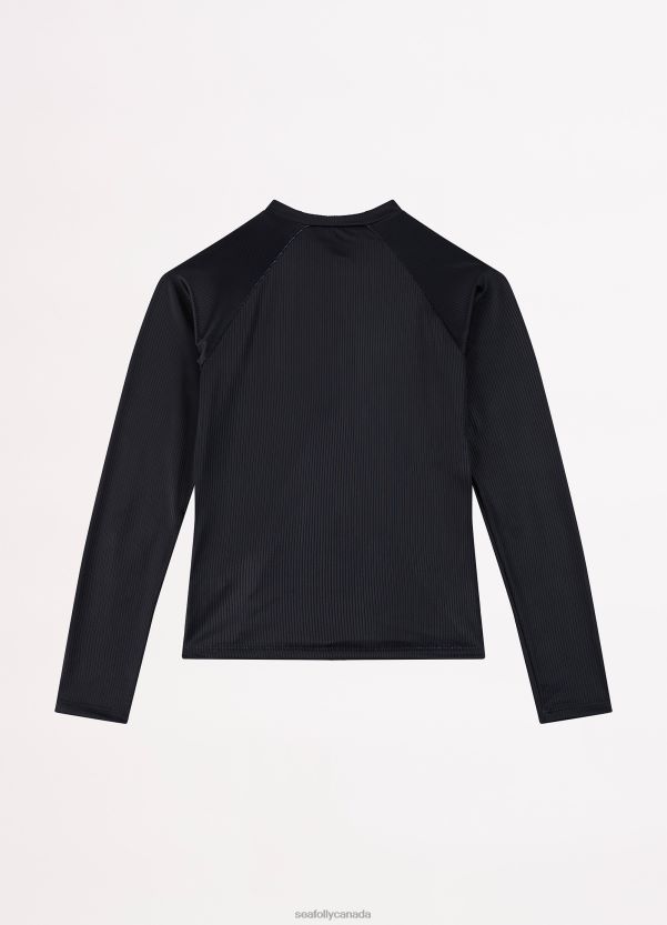 Seafolly Children Essential Girls L/S Rash Vest ZZ6BL797 Swimwear Black