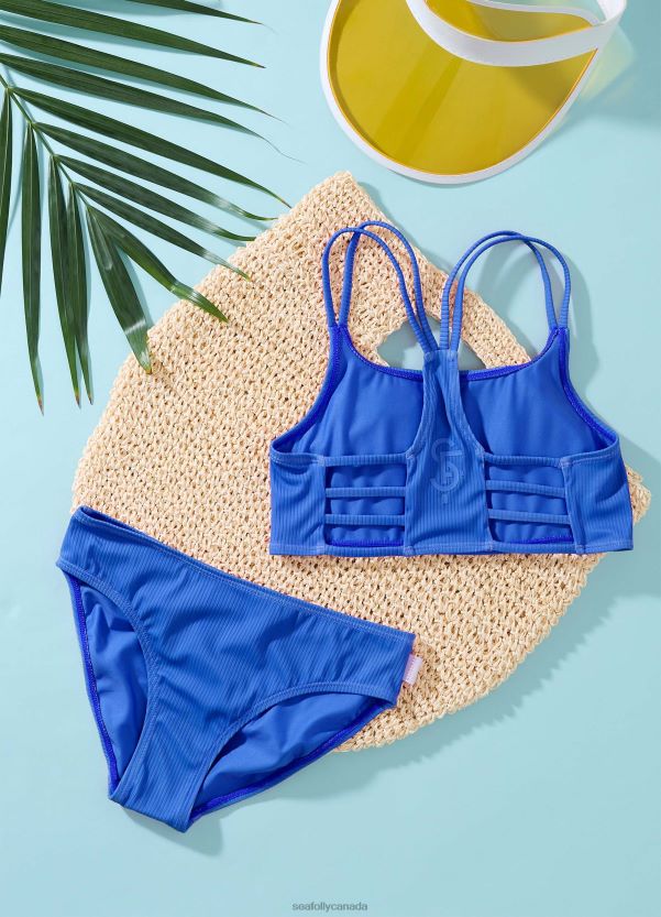 Seafolly Children Essential Girls Multi Strap Bikini ZZ6BL803 Swimwear Royal