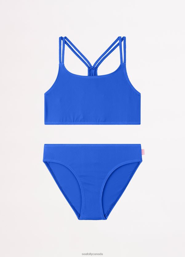 Seafolly Children Essential Girls Multi Strap Bikini ZZ6BL803 Swimwear Royal
