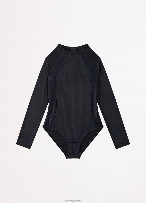 Seafolly Children Essential Girls Panelled Paddlesuit ZZ6BL798 Swimwear Black