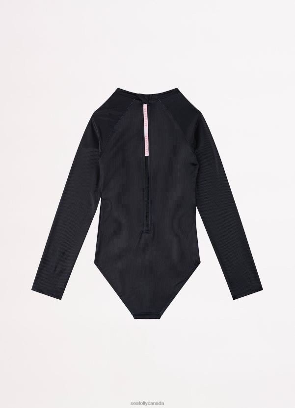 Seafolly Children Essential Girls Panelled Paddlesuit ZZ6BL798 Swimwear Black