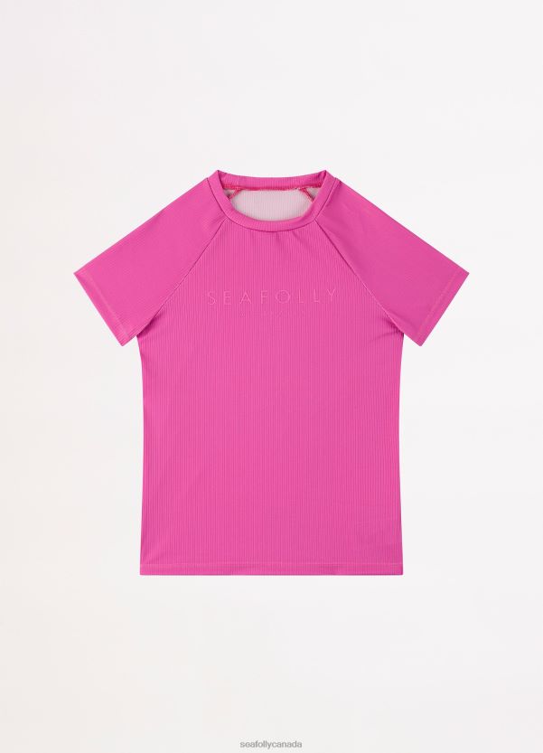 Seafolly Children Essential Girls S/S Rash Vest ZZ6BL800 Swimwear Pink