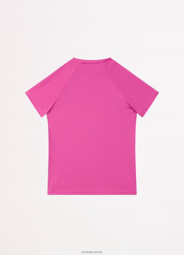 Seafolly Children Essential Girls S/S Rash Vest ZZ6BL800 Swimwear Pink