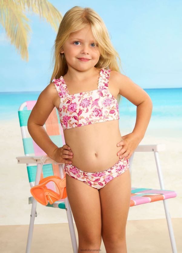 Seafolly Children Silk Road Girls Mini Ruffle Bikini ZZ6BL791 Swimwear Pink