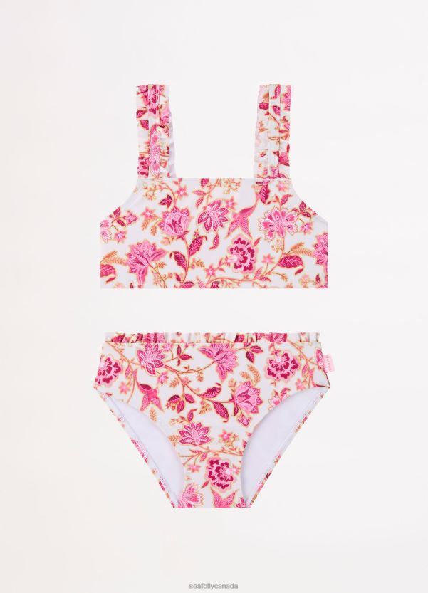 Seafolly Children Silk Road Girls Mini Ruffle Bikini ZZ6BL791 Swimwear Pink