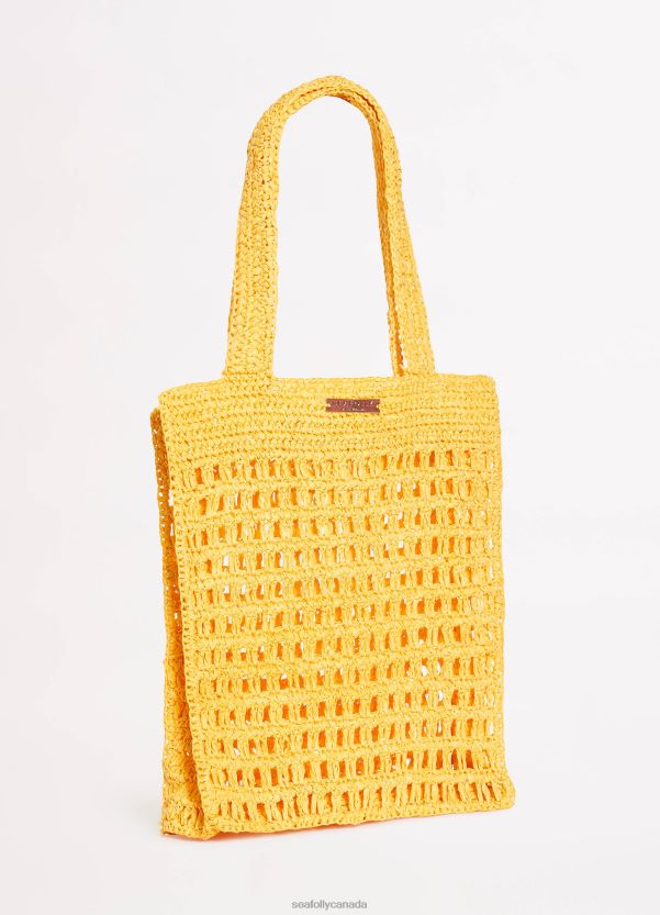 Seafolly Women Casa Woven Tote Bag ZZ6BL766 Accessories Sunflower