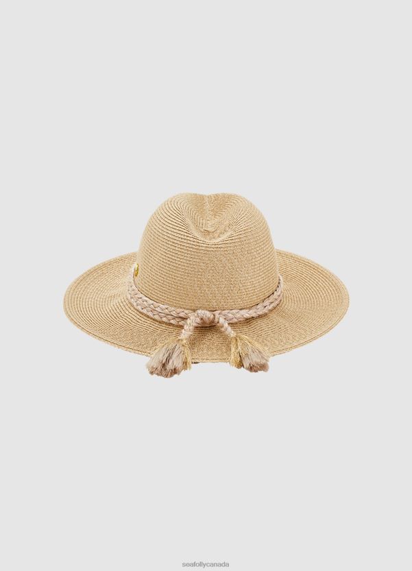 Seafolly Women Collapsible Fedora ZZ6BL781 Accessories Gold