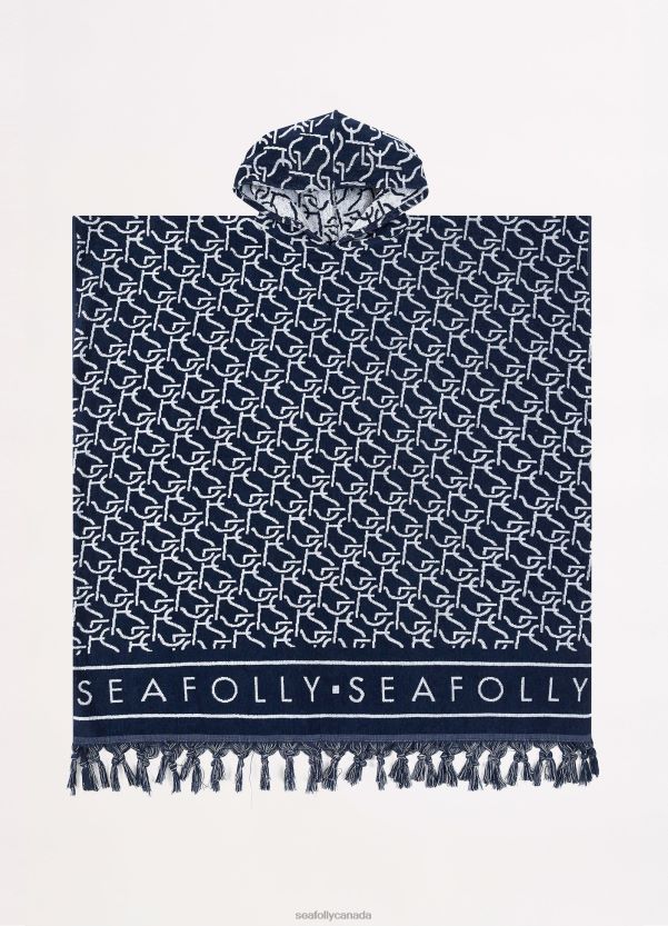 Seafolly Women Sf Monogram Towel Poncho ZZ6BL774 Accessories True Navy