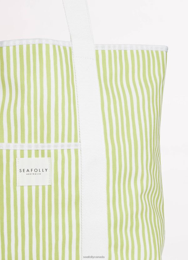 Seafolly Women Stripe Tote Bag ZZ6BL767 Accessories Soft Olive