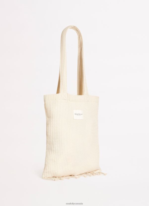 Seafolly Women Waffle Towel & Tote Set ZZ6BL770 Accessories Sand