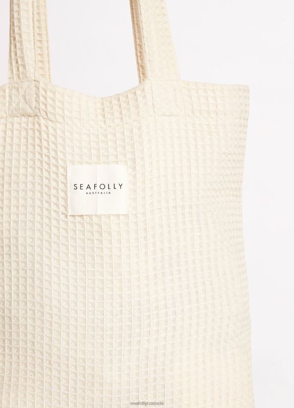 Seafolly Women Waffle Towel & Tote Set ZZ6BL770 Accessories Sand