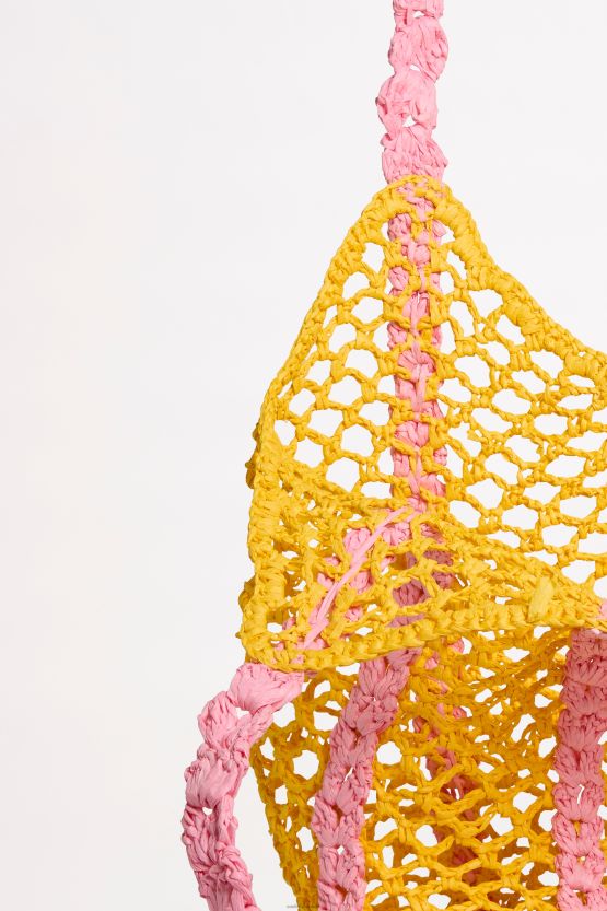 Seafolly Women Waves Woven Tote ZZ6BL765 Accessories Pink/Yellow