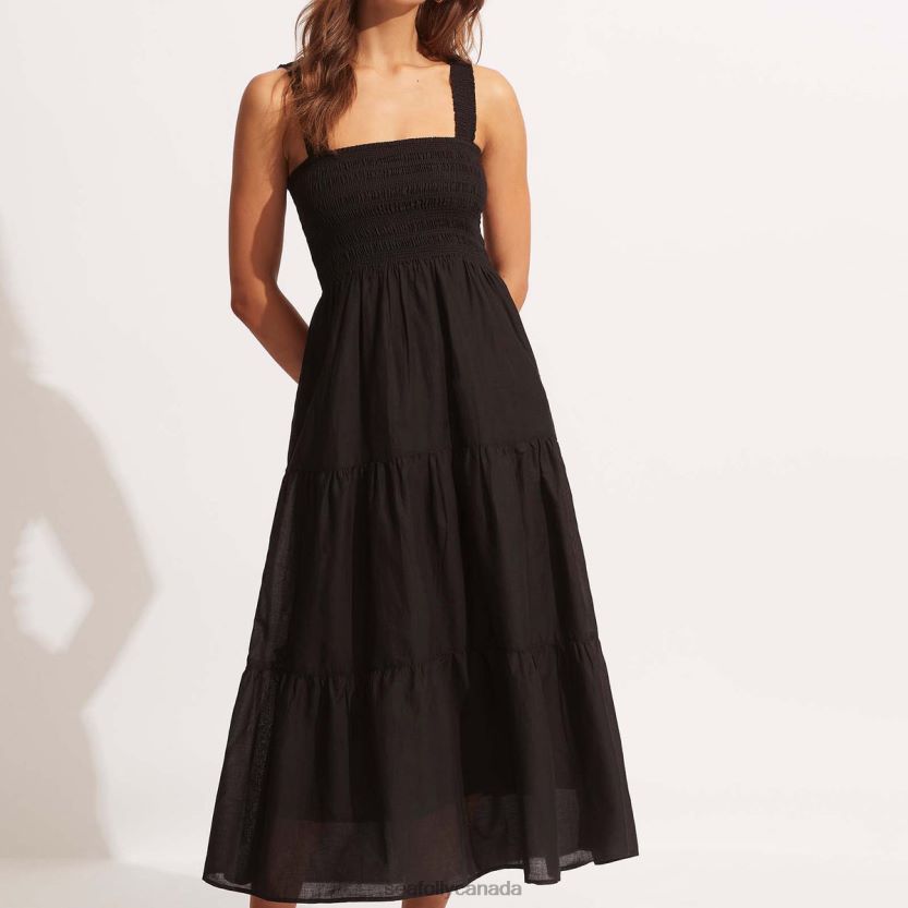 Seafolly Women Beach House Dress ZZ6BL676 Clothes Black