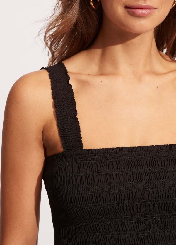 Seafolly Women Beach House Dress ZZ6BL676 Clothes Black