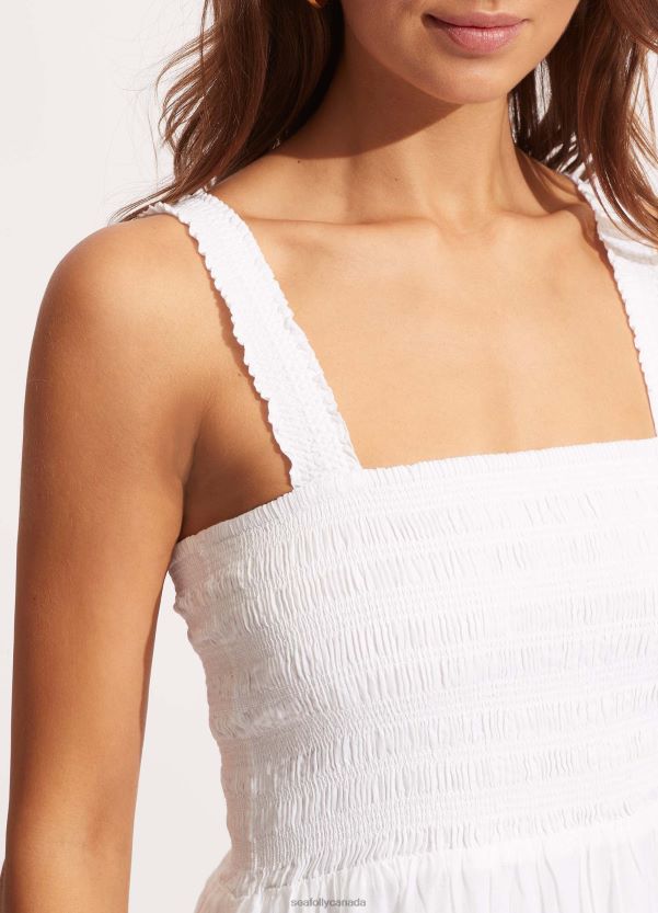Seafolly Women Beach House Dress ZZ6BL677 Clothes White