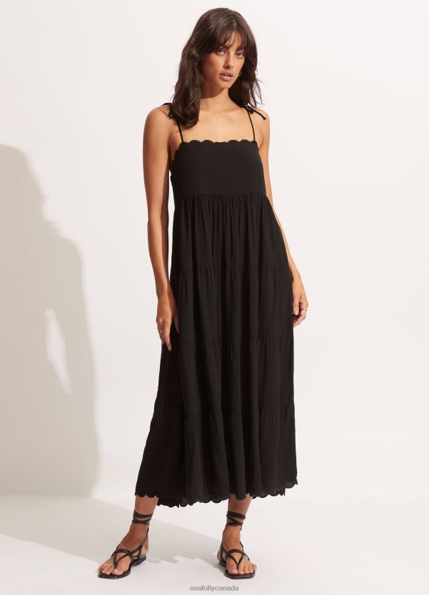 Seafolly Women Gia Scallop Midi ZZ6BL684 Clothes Black