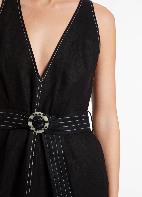 Seafolly Women Jetset Plunge Stitch Dress ZZ6BL701 Clothes Black