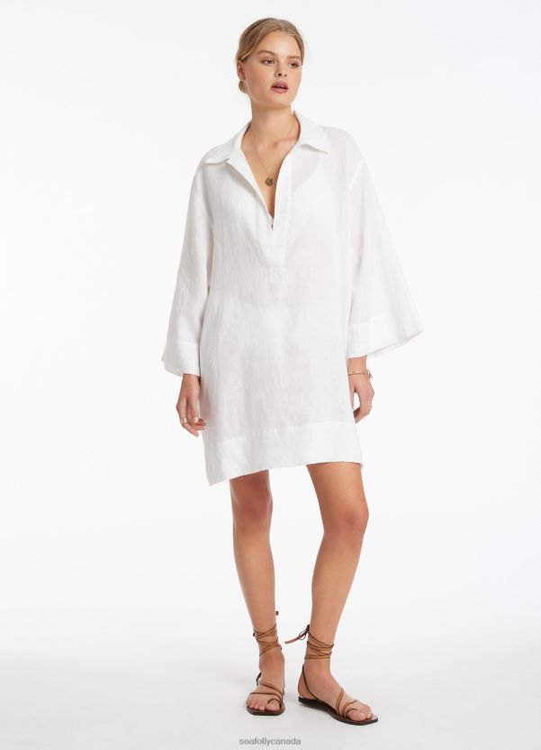Seafolly Women Jetset Pullover Kaftan ZZ6BL702 Clothes White