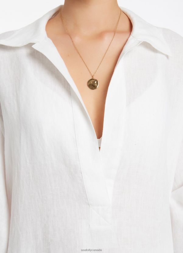 Seafolly Women Jetset Pullover Kaftan ZZ6BL702 Clothes White