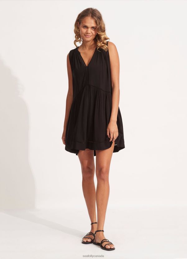 Seafolly Women Ladder Detail Dress ZZ6BL678 Clothes Black