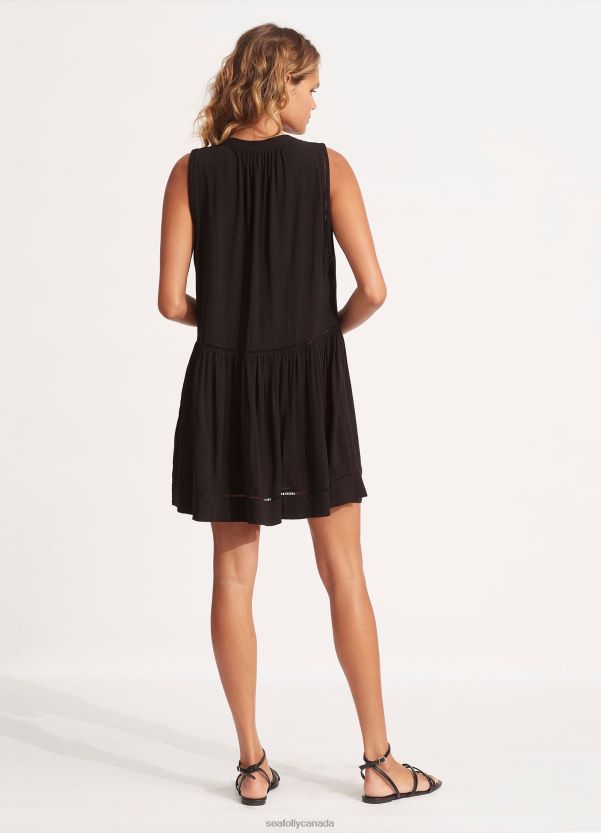 Seafolly Women Ladder Detail Dress ZZ6BL678 Clothes Black