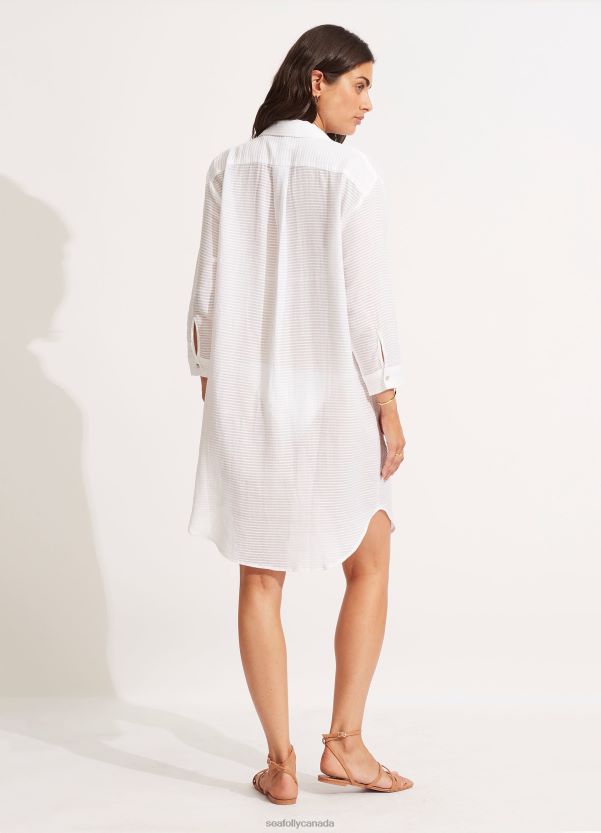 Seafolly Women Longshore Cover Up ZZ6BL685 Clothes White