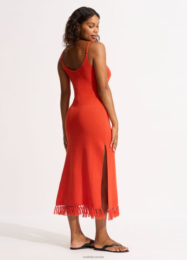 Seafolly Women Maxi Knit Cover Up ZZ6BL657 Clothes Tamarillo