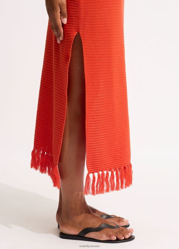 Seafolly Women Maxi Knit Cover Up ZZ6BL657 Clothes Tamarillo