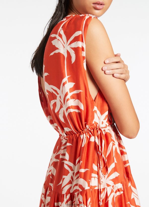 Seafolly Women Palme Tiered Cover Up ZZ6BL699 Clothes Cherry