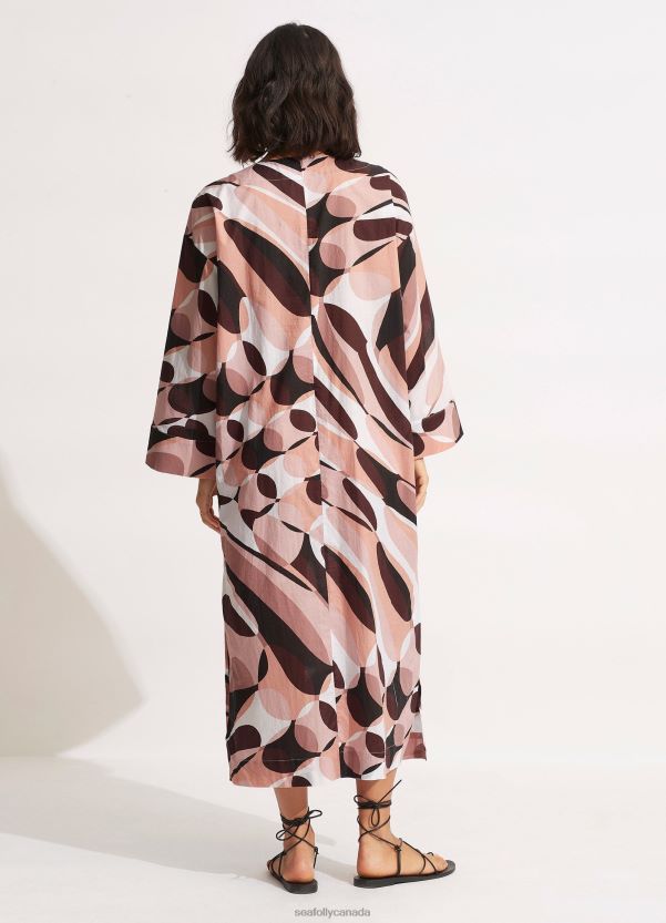 Seafolly Women PoolsideMaxi Cover Up ZZ6BL706 Clothes Sepia