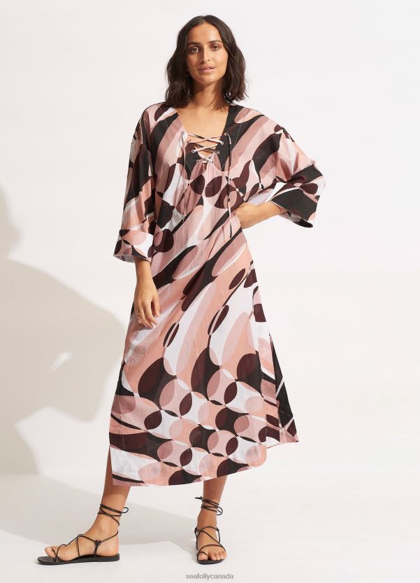 Seafolly Women PoolsideMaxi Cover Up ZZ6BL706 Clothes Sepia