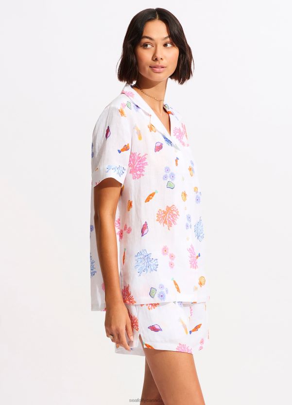 Seafolly Women Under The Sea Beach Short ZZ6BL750 Clothes White