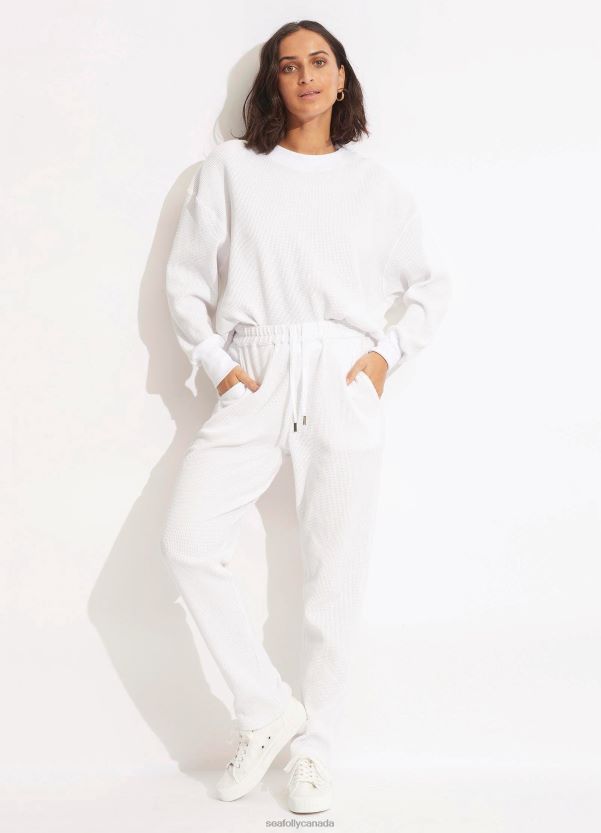 Seafolly Women Waffle Pant ZZ6BL664 Clothes White