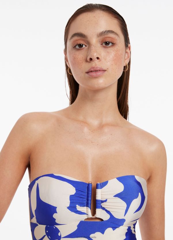 Seafolly Women Emporio Bandeau One Piece ZZ6BL164 Swimwear Sapphire