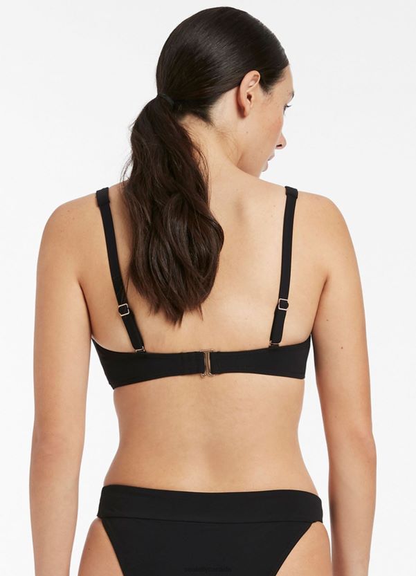 Seafolly Women Jetset D/Dd Underwire Bikini Top ZZ6BL302 Swimwear Black