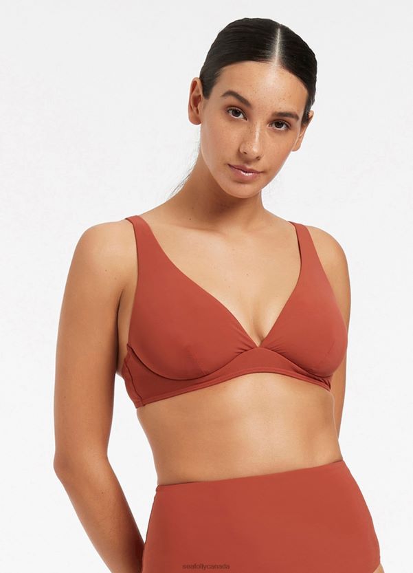 Seafolly Women Jetset D/Dd Underwire Bikini Top ZZ6BL589 Swimwear Russet