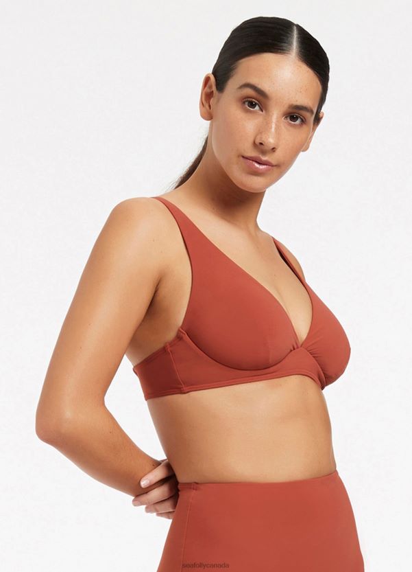 Seafolly Women Jetset D/Dd Underwire Bikini Top ZZ6BL589 Swimwear Russet