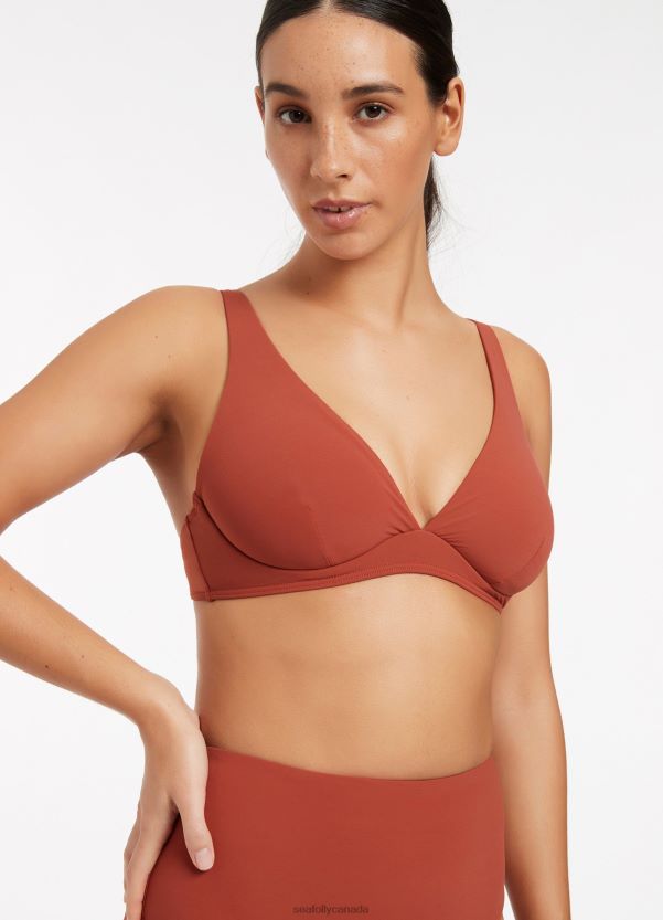Seafolly Women Jetset D/Dd Underwire Bikini Top ZZ6BL589 Swimwear Russet