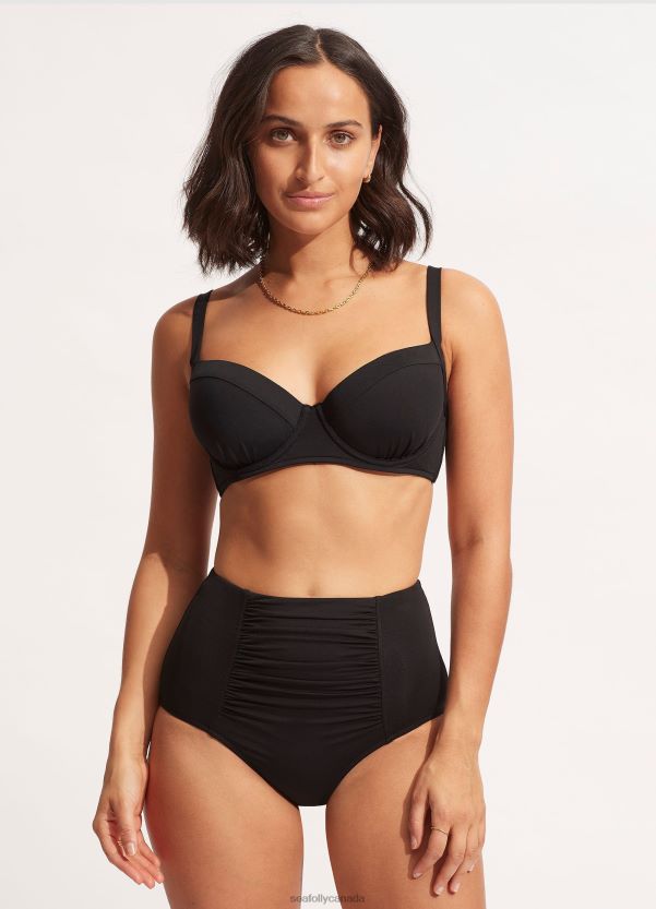 Seafolly Women Collective High Waisted Pant ZZ6BL209 Swimwear Black