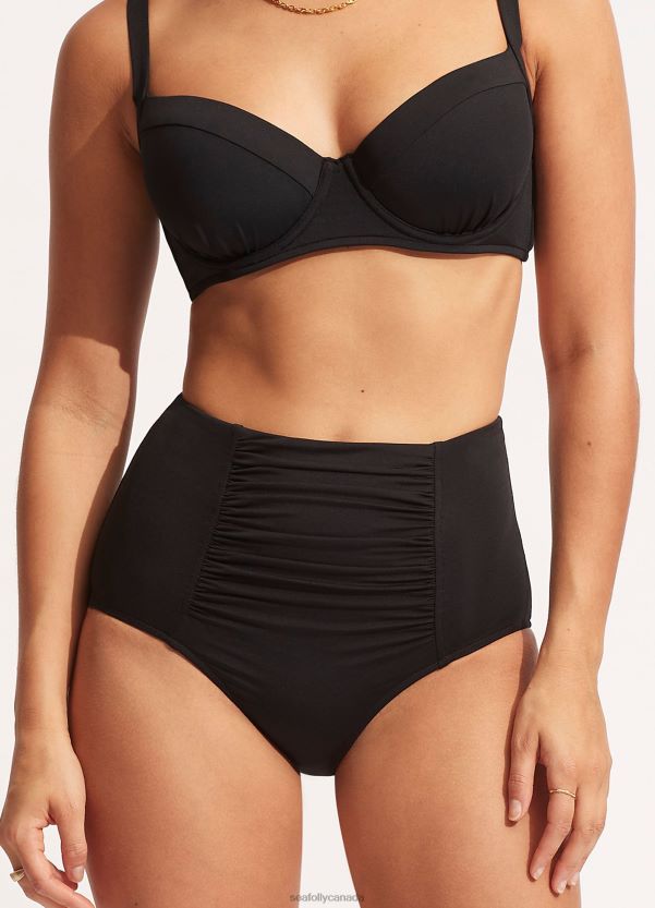 Seafolly Women Collective High Waisted Pant ZZ6BL209 Swimwear Black