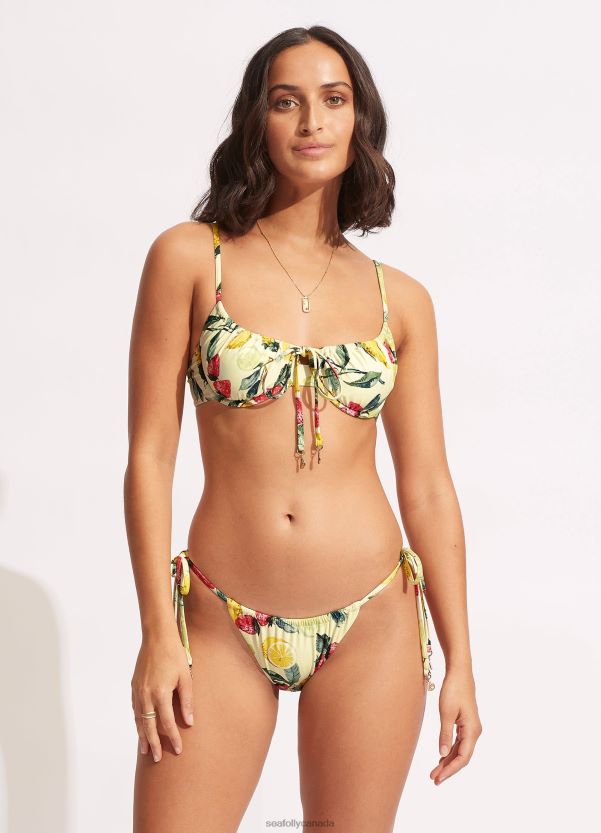 Seafolly Women Drawstringtie Side Rio Pant ZZ6BL585 Swimwear Lemoncello