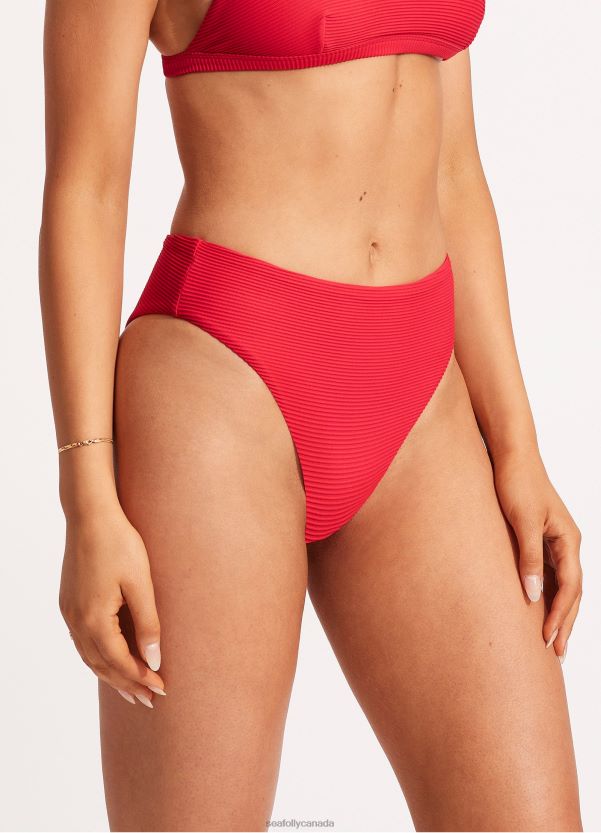 Seafolly Women Essentials High Rise Pant ZZ6BL397 Swimwear Chilli