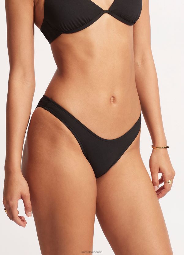 Seafolly Women High Cut Pant ZZ6BL324 Swimwear Black