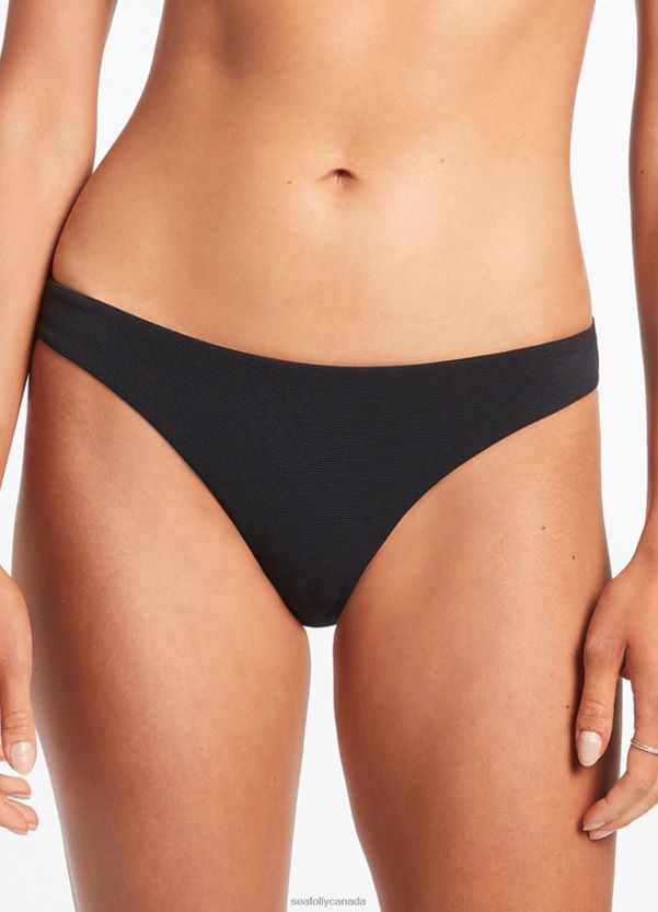 Seafolly Women Isla Rib Hipster Pant ZZ6BL275 Swimwear Black