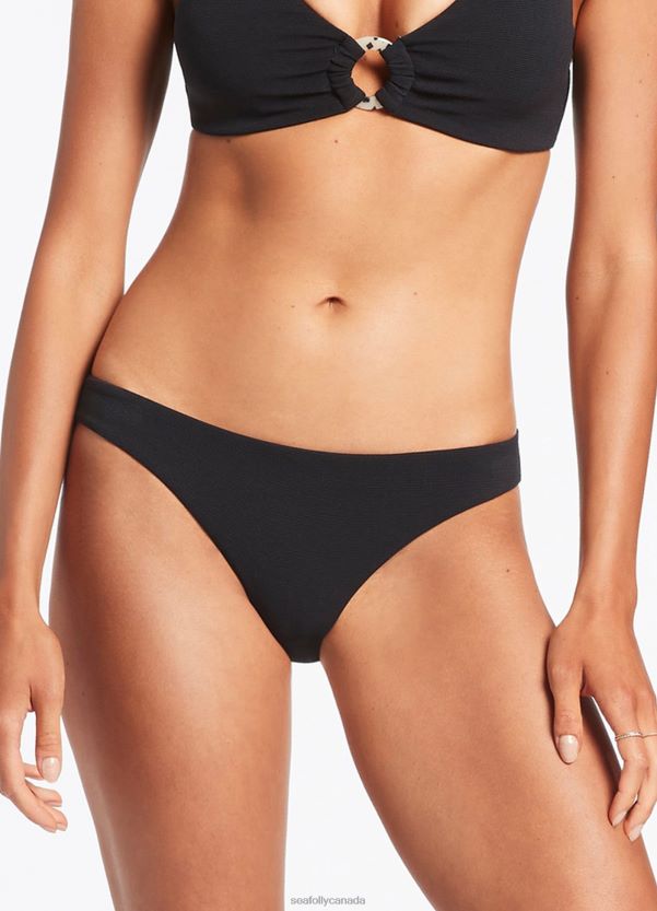 Seafolly Women Isla Rib Hipster Pant ZZ6BL275 Swimwear Black