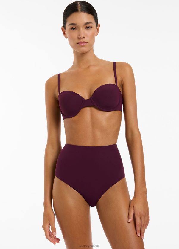 Seafolly Women Jetset High Waisted Bikini Bottom ZZ6BL446 Swimwear Port