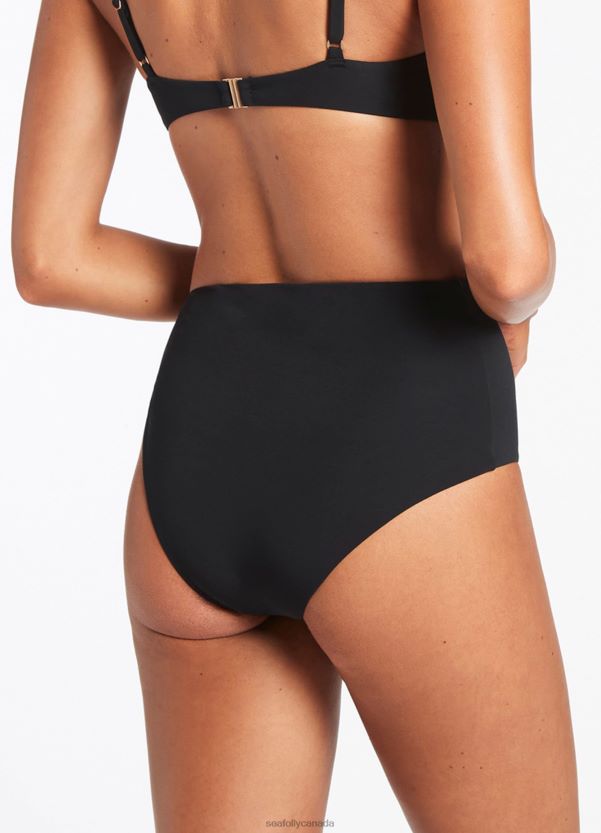 Seafolly Women Jetset Twist Side Pant ZZ6BL449 Swimwear Black