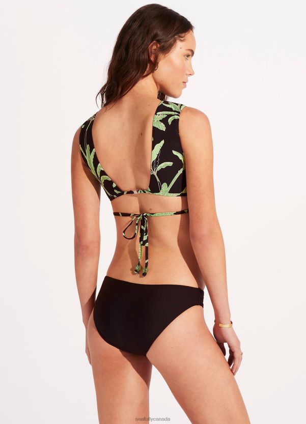 Seafolly Women Palm Paradise Hipster Pant ZZ6BL551 Swimwear Black