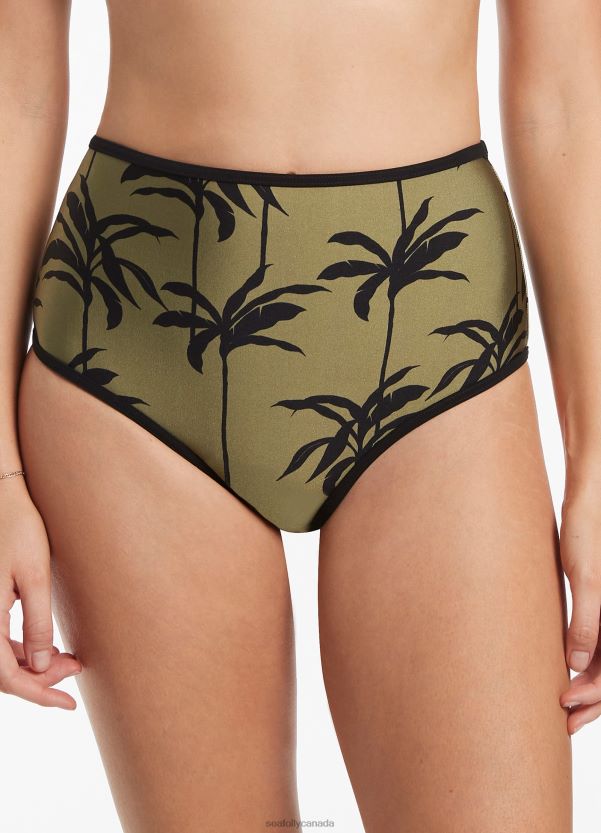 Seafolly Women Palme High Waist Pant ZZ6BL386 Swimwear Olive